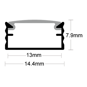 Perfil de aplicar c/difusor 14,4x6,8mm(ancho/alto)-CANDIL