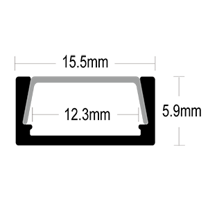 Perfil de aplicar c/difusor 15,5x5,9mm (ancho/alto)-CANDIL