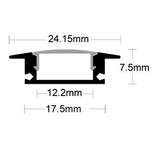 Perfil de aluminio de empotrar c/difusor-CANDIL